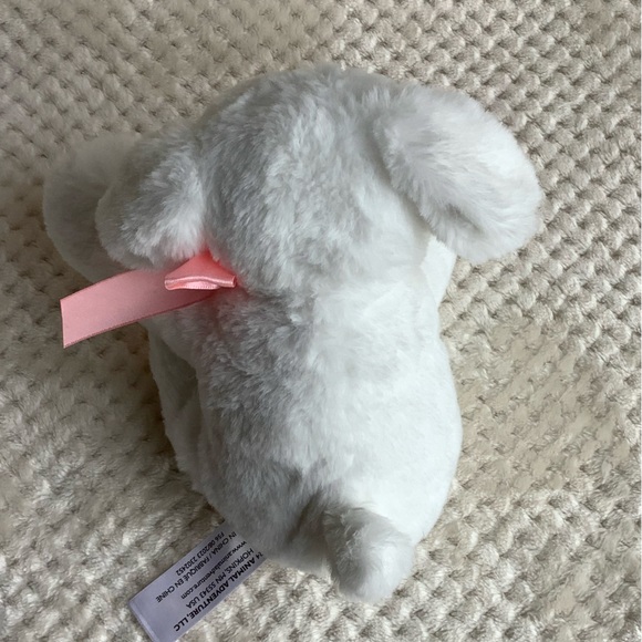 Animal Adventure Plush White Pink Heart Nose Puppy Dog Valentines Stuffed Animal - Picture 9 of 11